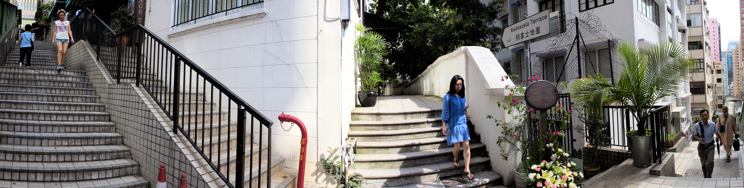 The Three Stairs at REDNAXELA part of a series of street panorama photography on urband decay and renewal
